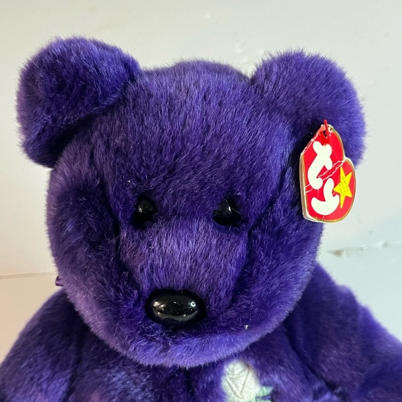 Ty Beanie Buddies Princess Diana Bear - Purple Plush Memorial Edition - Picture 13 of 16